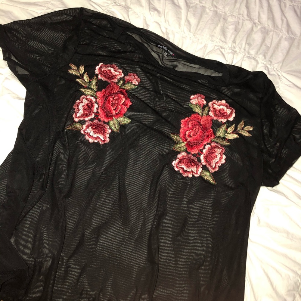 ✨MESH FLORAL SHORT SLEEVE TOP/DRESS✨
